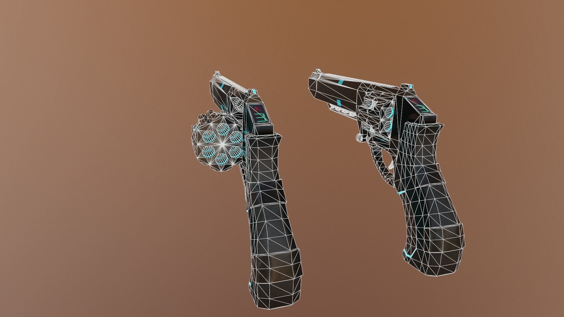 Gun Pack - pistol revolver shotgun Low-poly 3D model_47