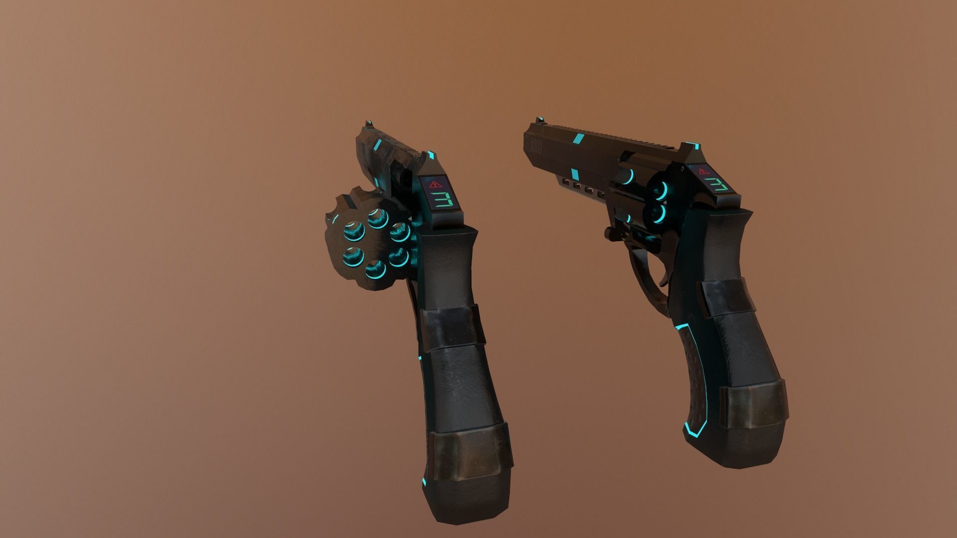 Gun Pack - pistol revolver shotgun Low-poly 3D model_49