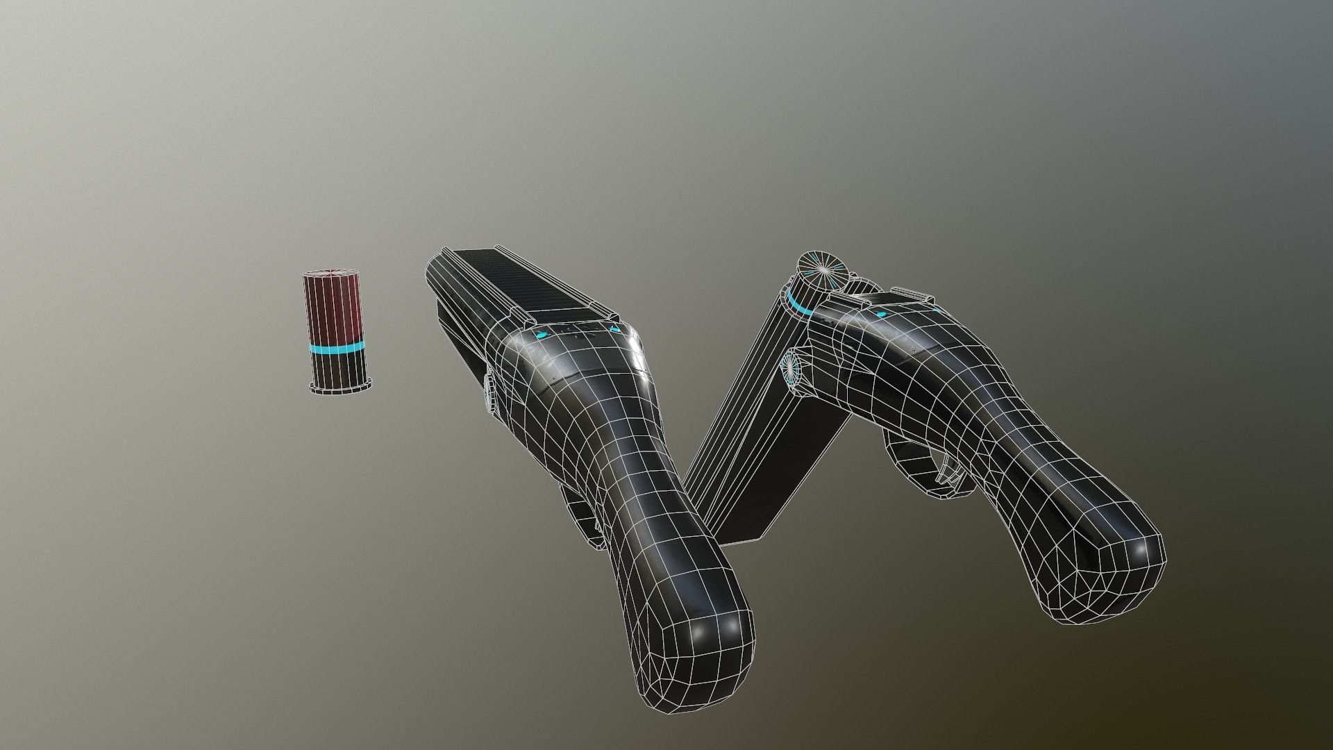 Gun Pack - pistol revolver shotgun Low-poly 3D model_18