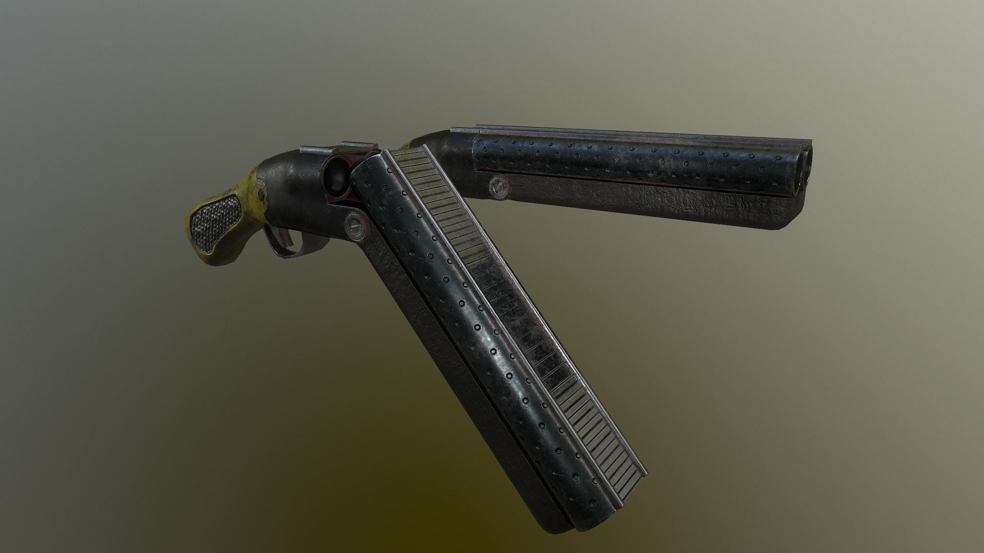 Gun Pack - pistol revolver shotgun Low-poly 3D model_26