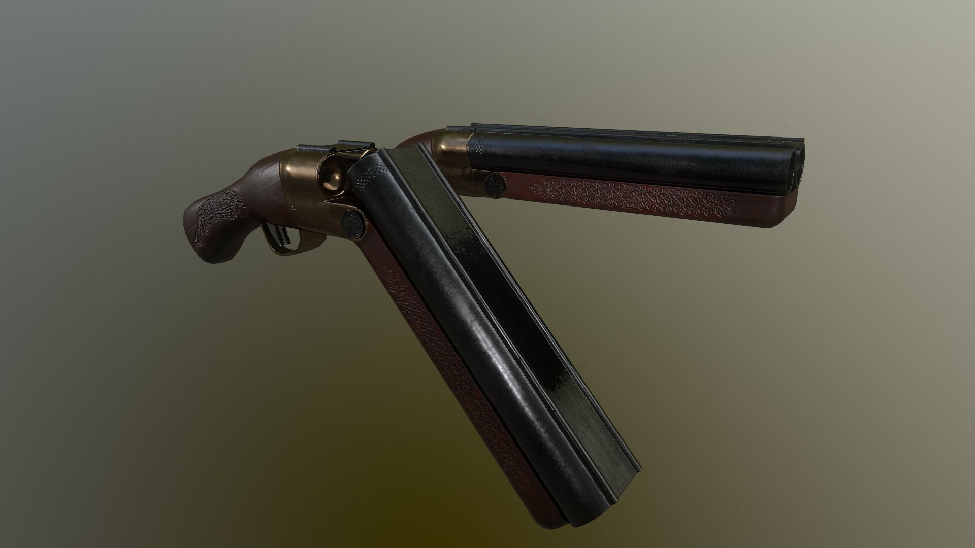 Gun Pack - pistol revolver shotgun Low-poly 3D model_30