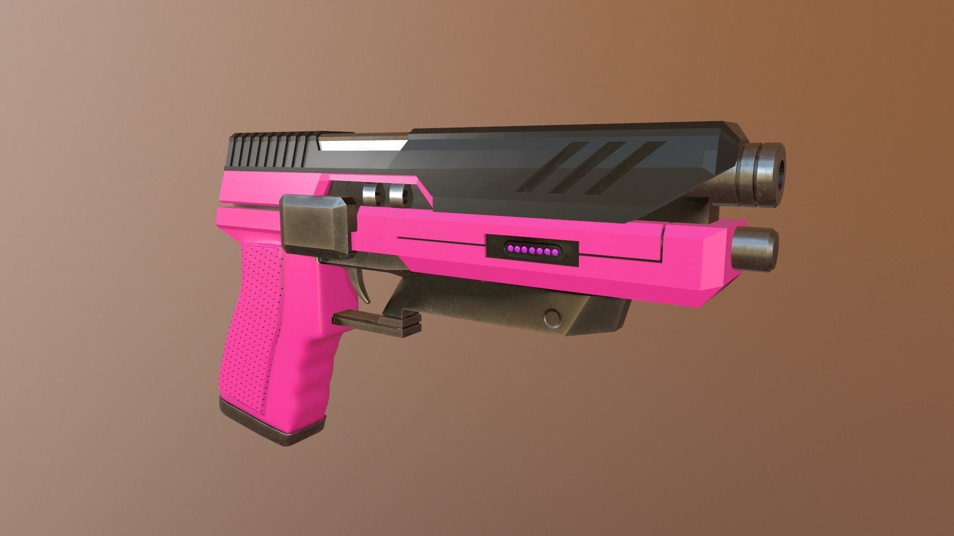 Gun Pack - pistol revolver shotgun Low-poly 3D model_27