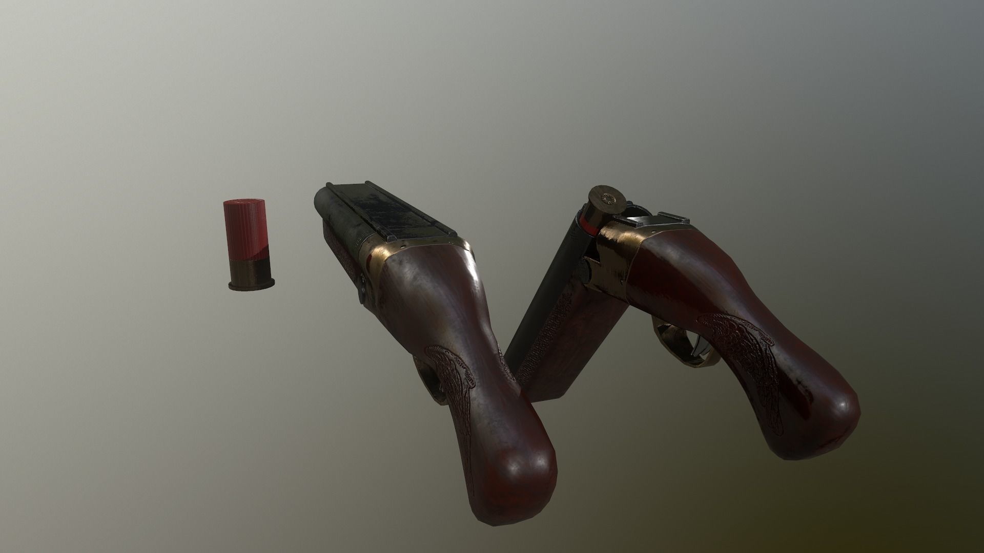 Gun Pack - pistol revolver shotgun Low-poly 3D model_22