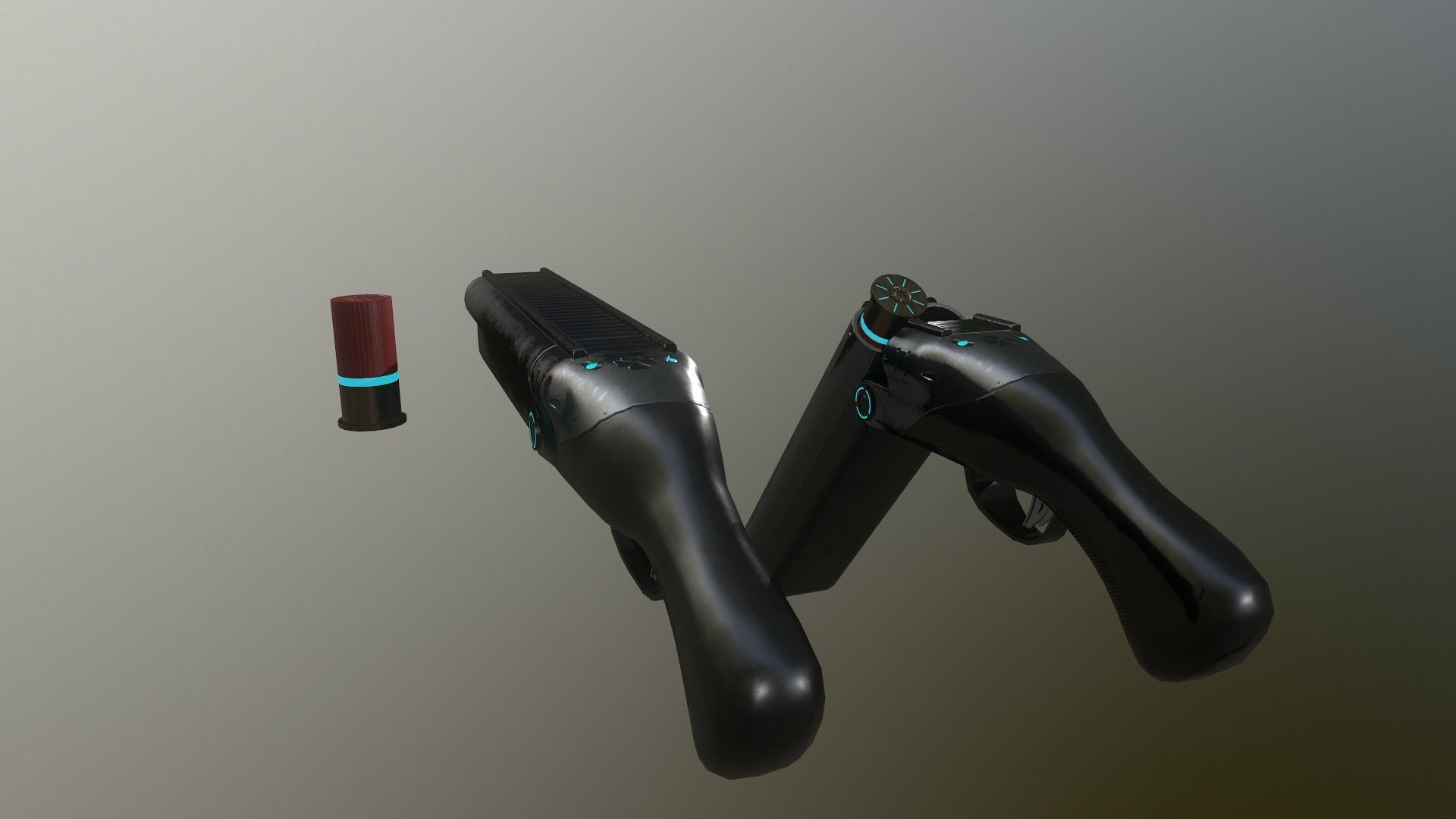 Gun Pack - pistol revolver shotgun Low-poly 3D model_15