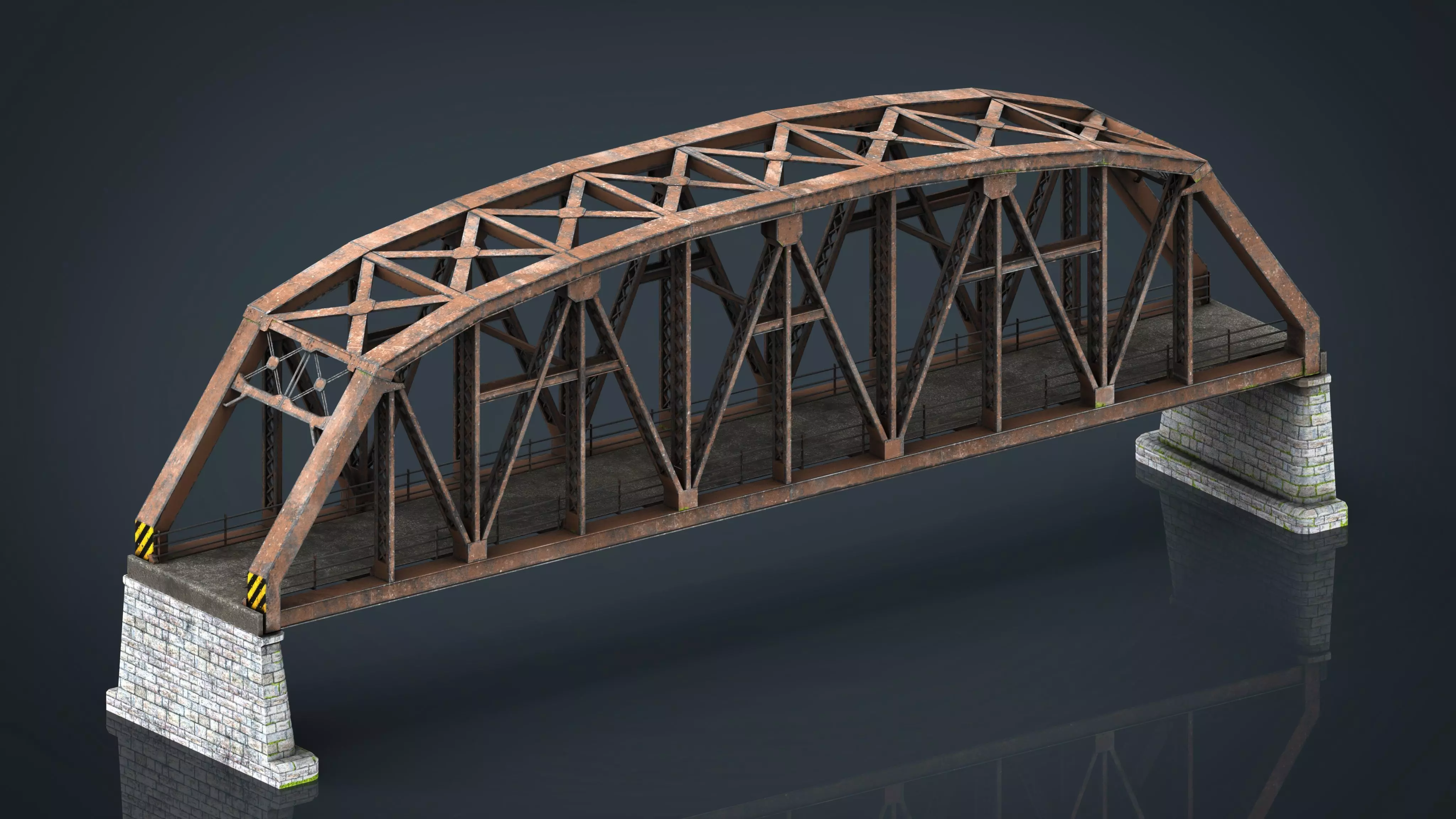 Road Bridge Low-poly 3D model_0