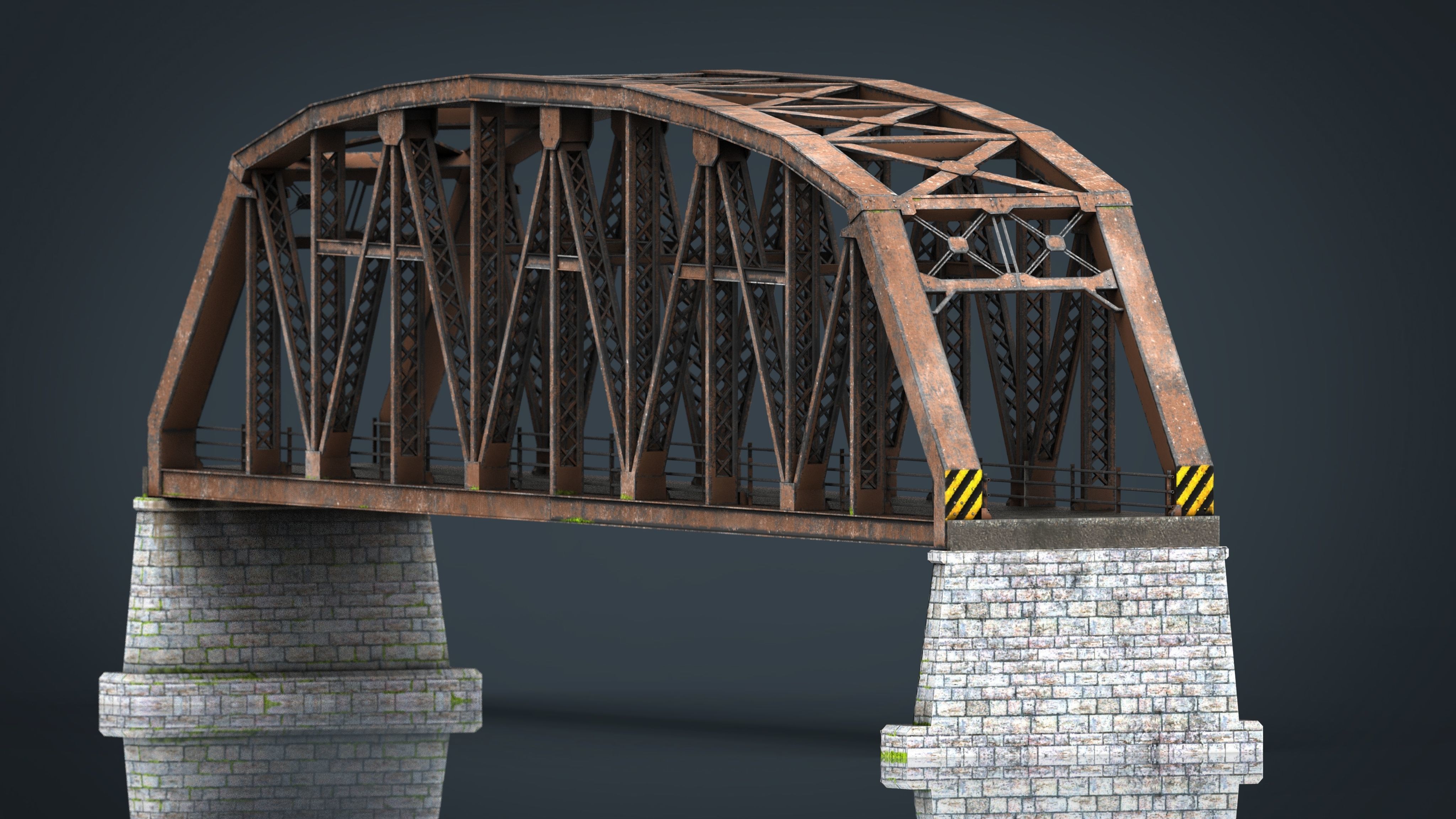 Road Bridge Low-poly 3D model_5