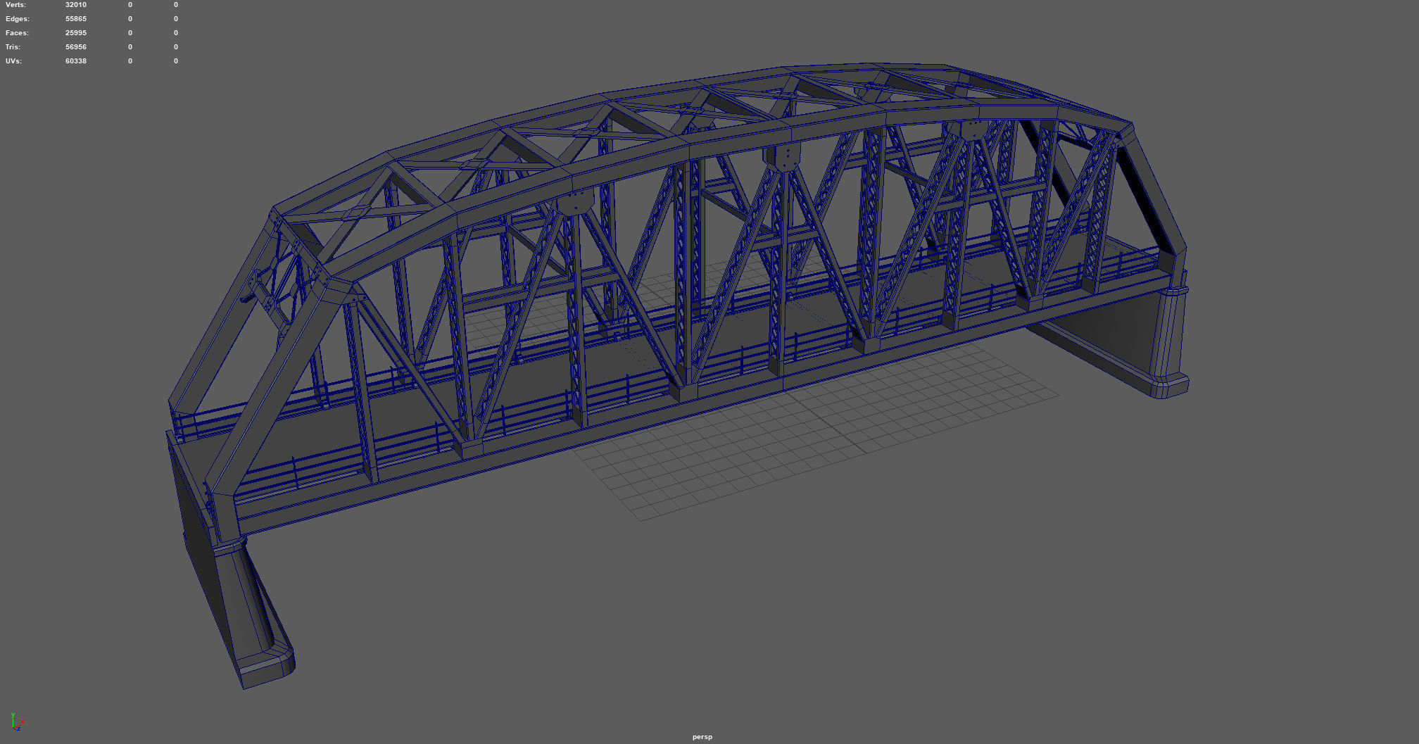 Road Bridge Low-poly 3D model_10