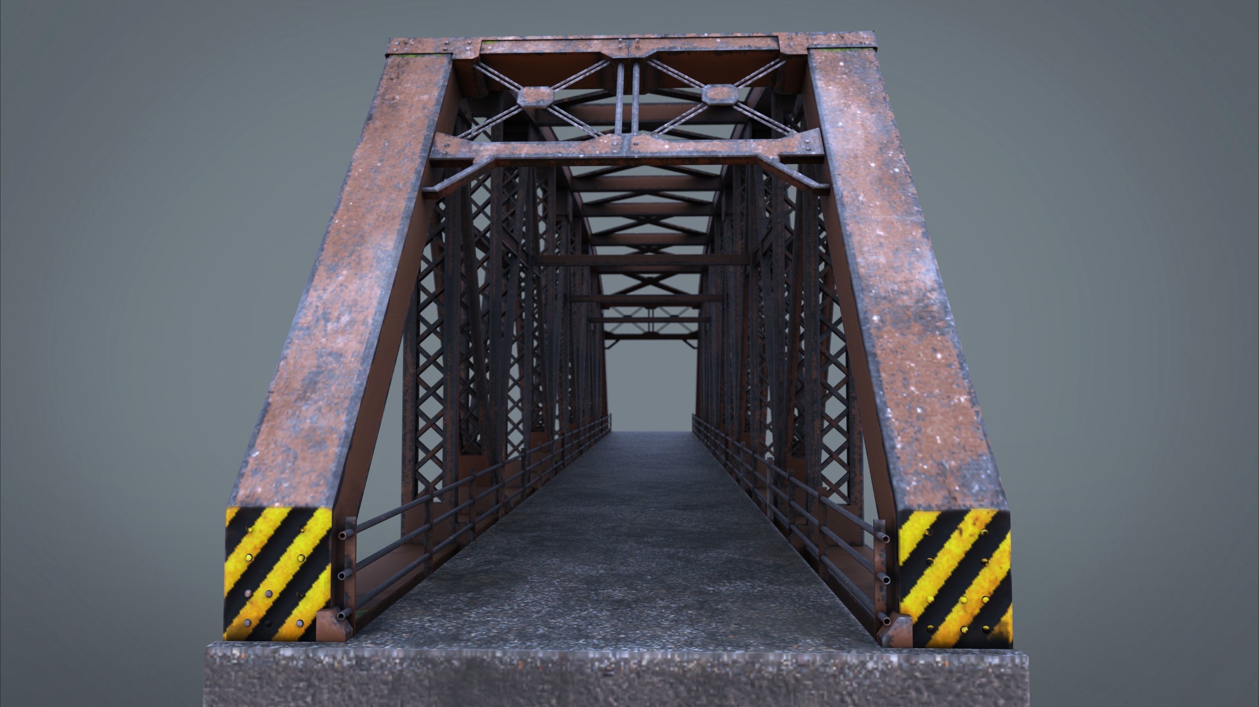 Road Bridge Low-poly 3D model_9