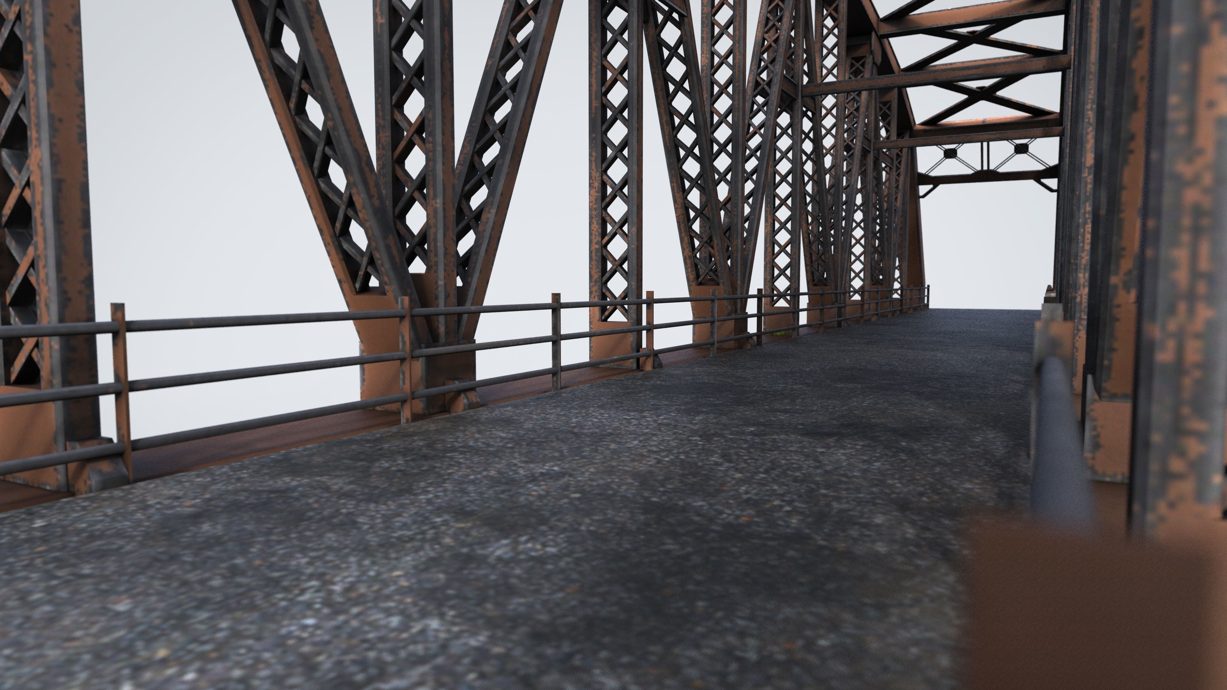 Road Bridge Low-poly 3D model_6