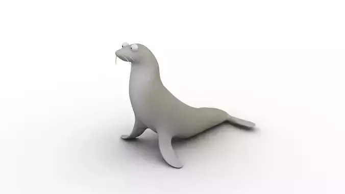 Cartoon Seal - Rigged Low-poly 3D model