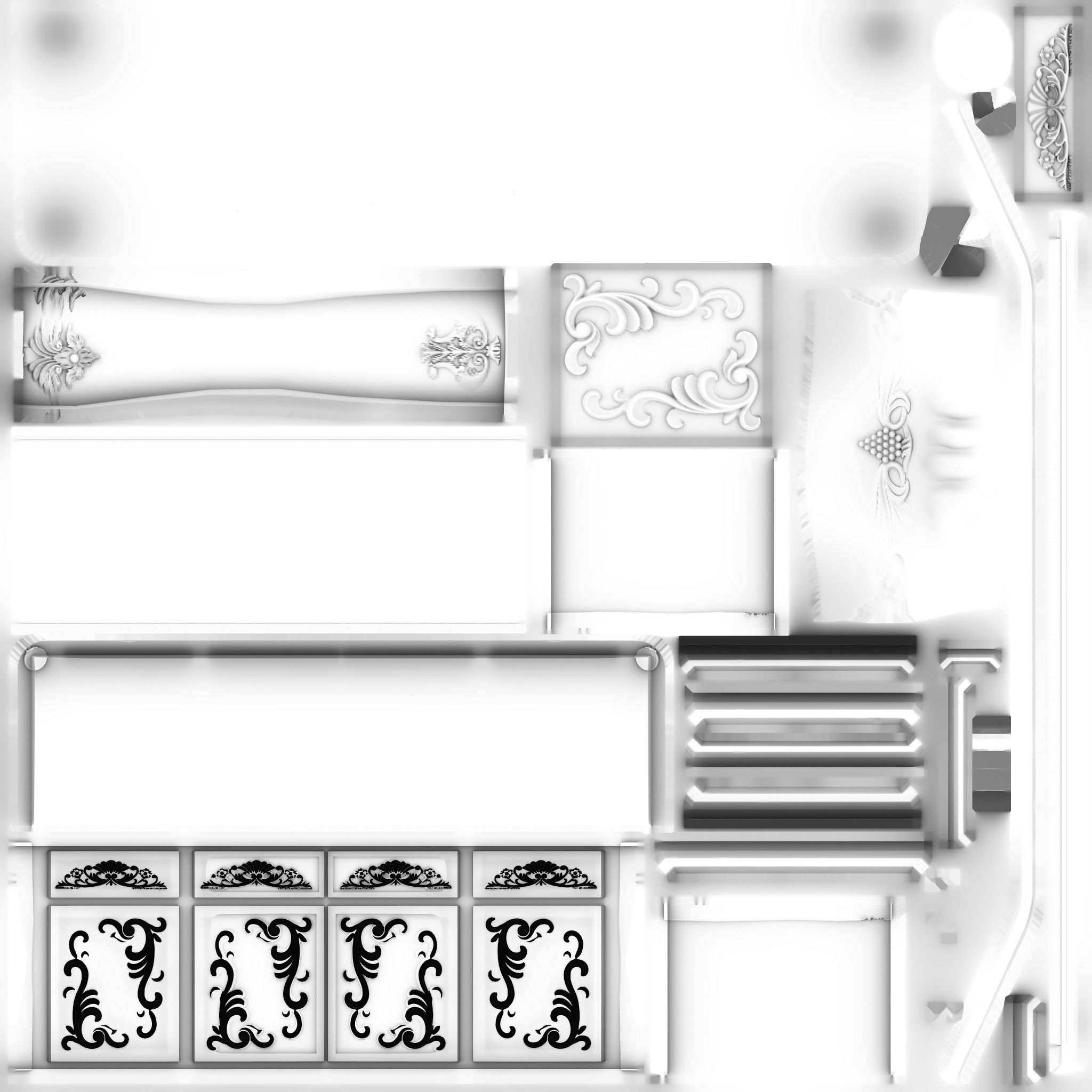 Luxurious Classical Cabinet Low-poly 3D model_6