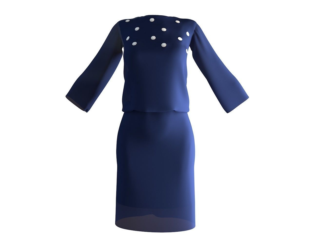 Stylish Designer Women Blouson dress 3D model  3D model_3