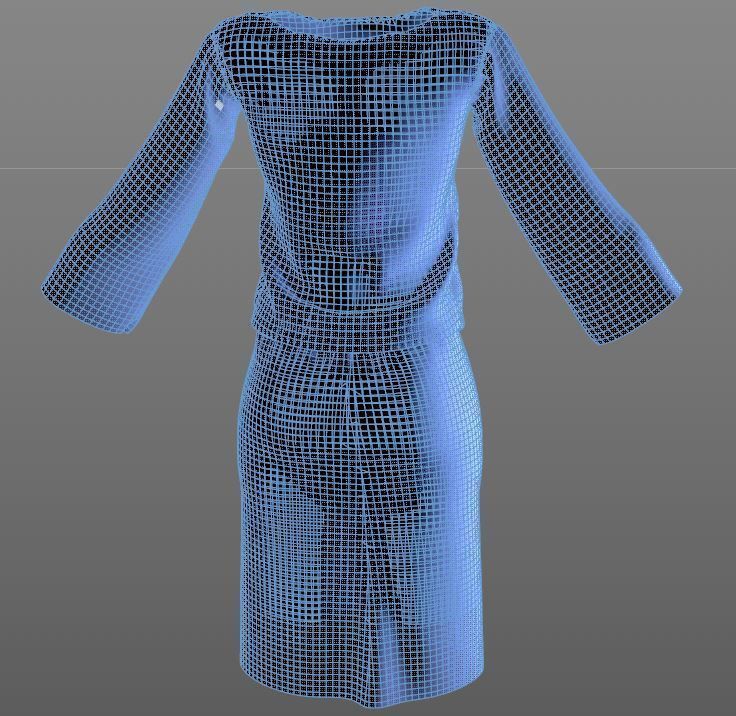 Stylish Designer Women Blouson dress 3D model  3D model_11
