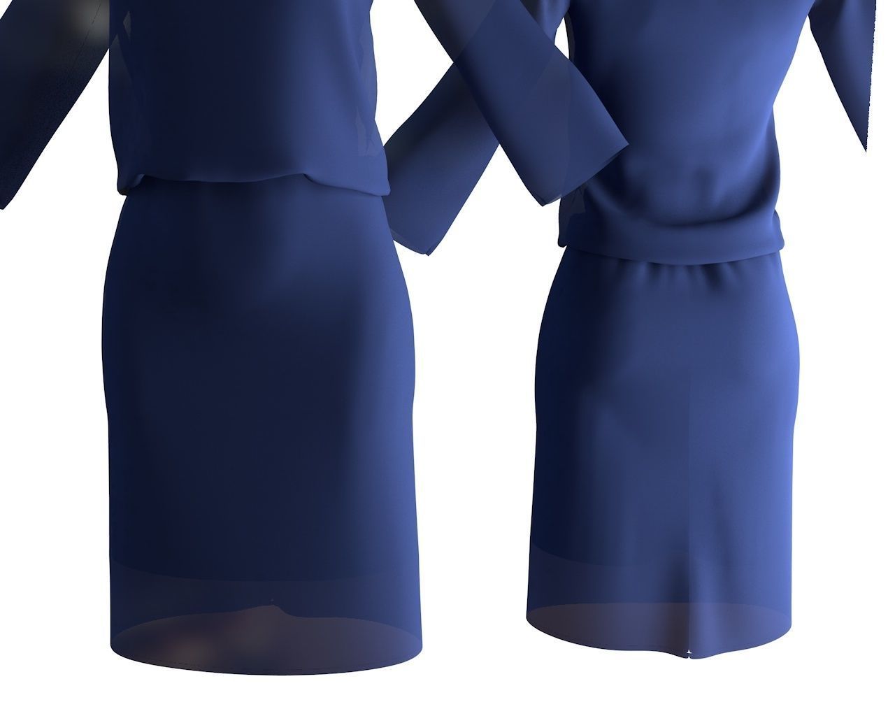 Stylish Designer Women Blouson dress 3D model  3D model_2