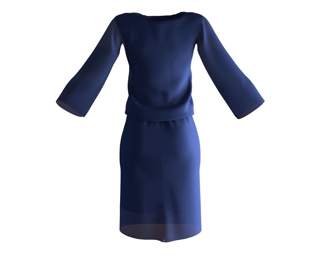 Stylish Designer Women Blouson dress 3D model  3D model_9
