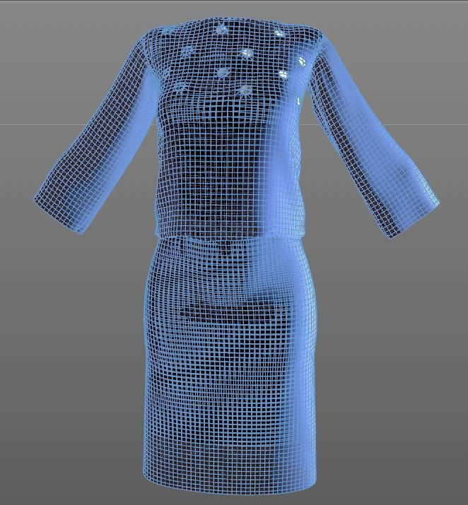 Stylish Designer Women Blouson dress 3D model  3D model_10