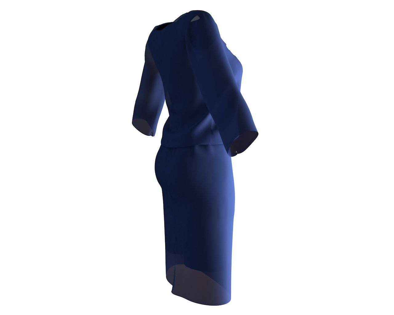 Stylish Designer Women Blouson dress 3D model  3D model_7