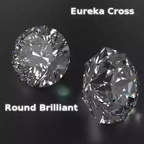 Gem Collection eurka cross round brilliant diamond 3D model