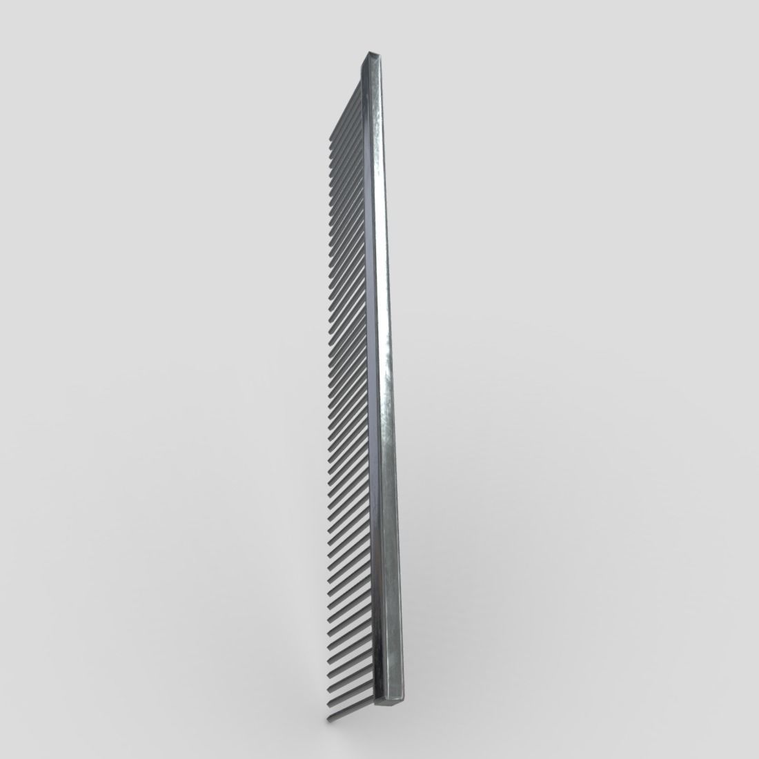 Steel Hair Comb Low-poly 3D model_5