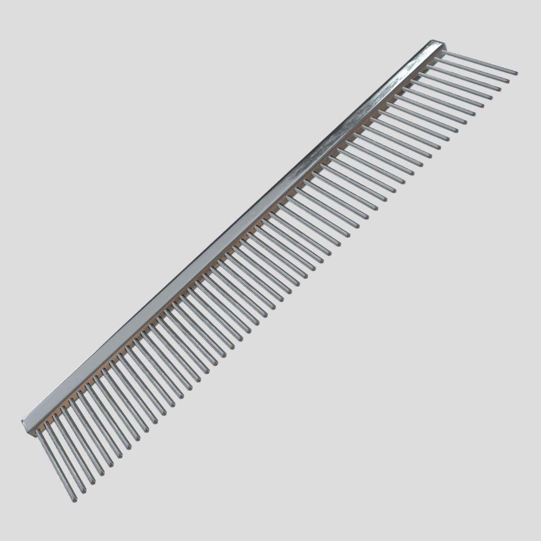 Steel Hair Comb Low-poly 3D model_9