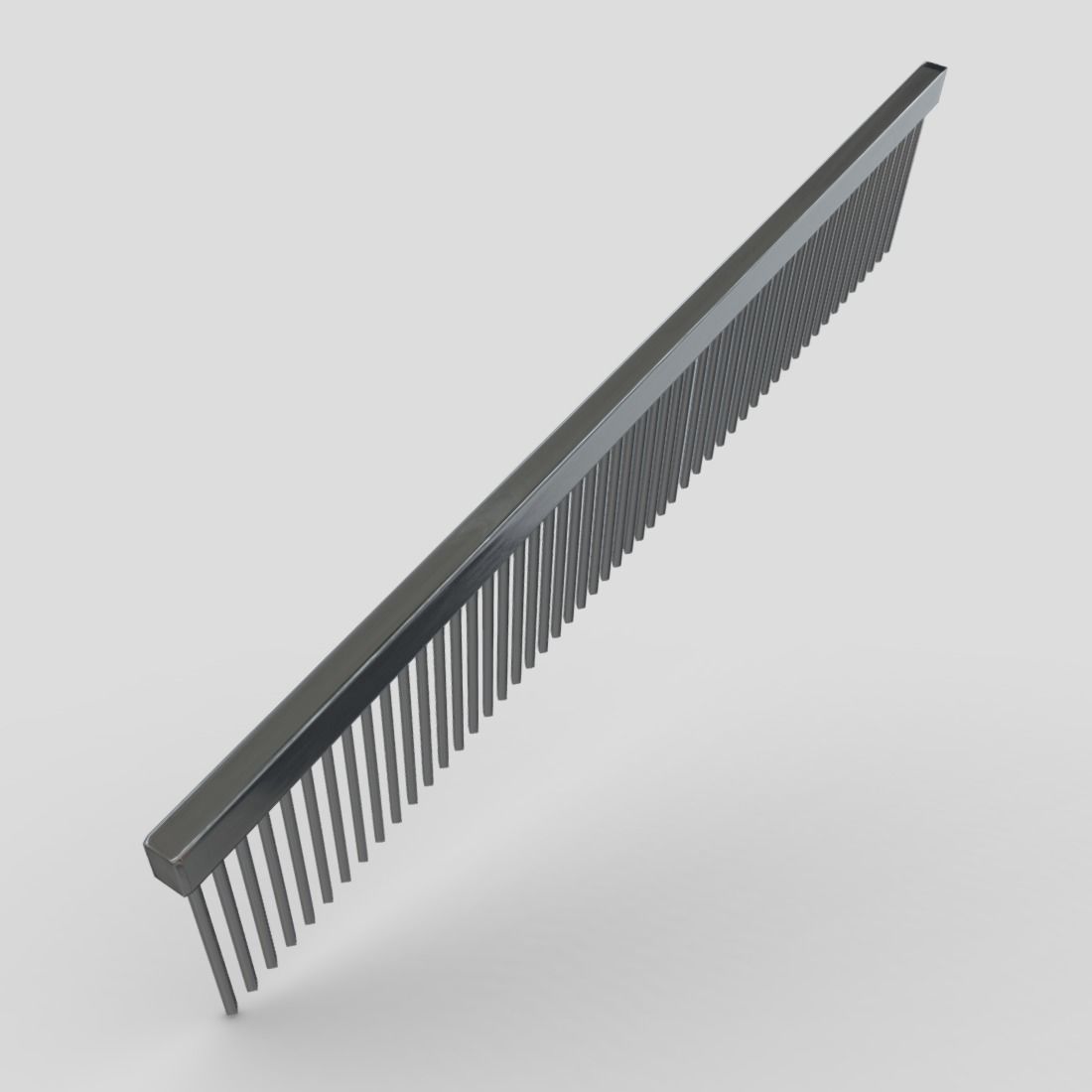Steel Hair Comb Low-poly 3D model_6