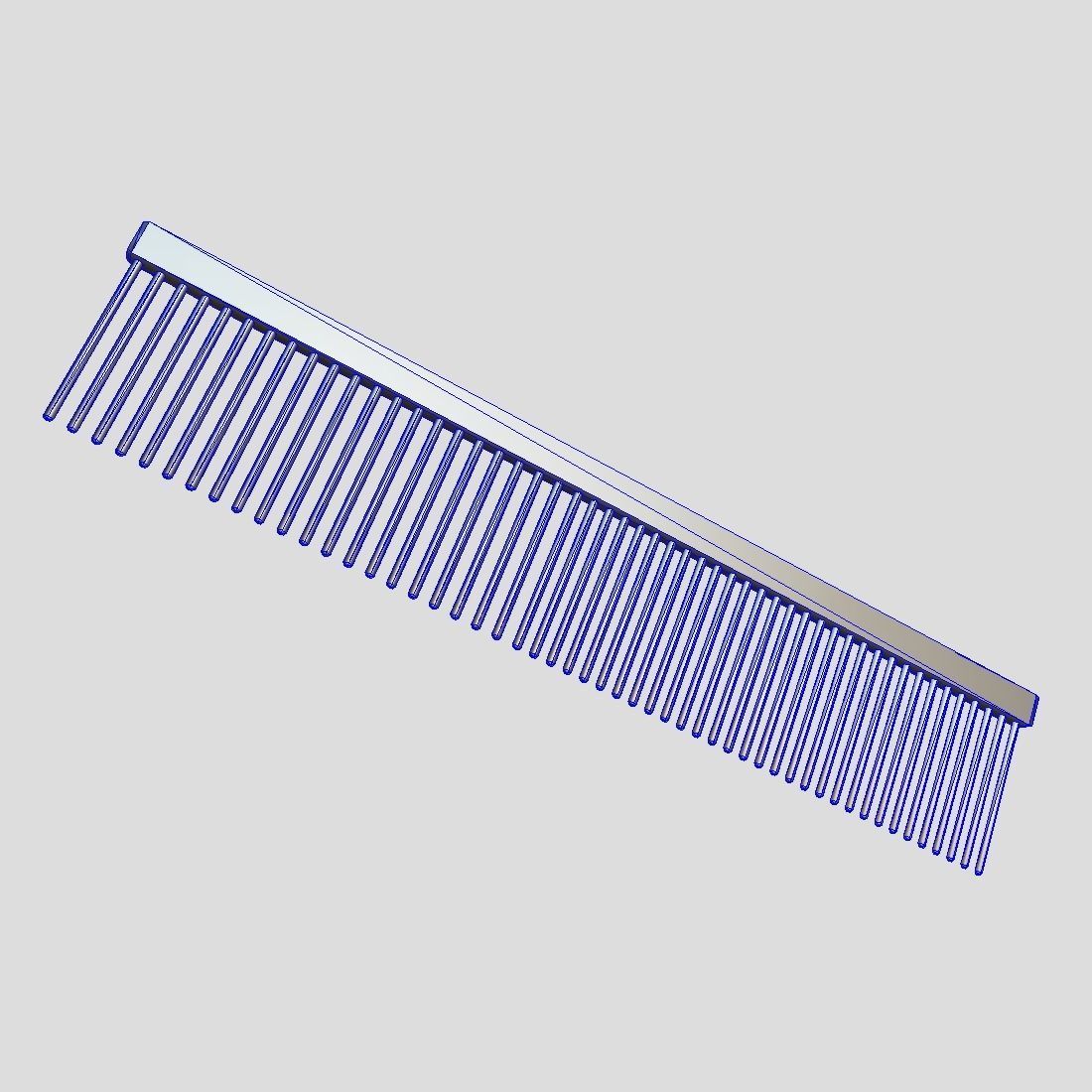 Steel Hair Comb Low-poly 3D model_1