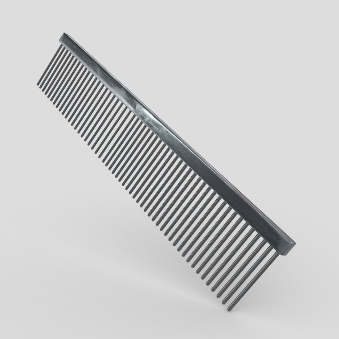 Steel Hair Comb Low-poly 3D model_15