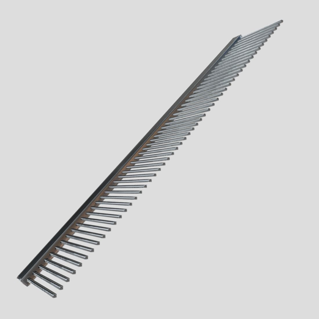 Steel Hair Comb Low-poly 3D model_10