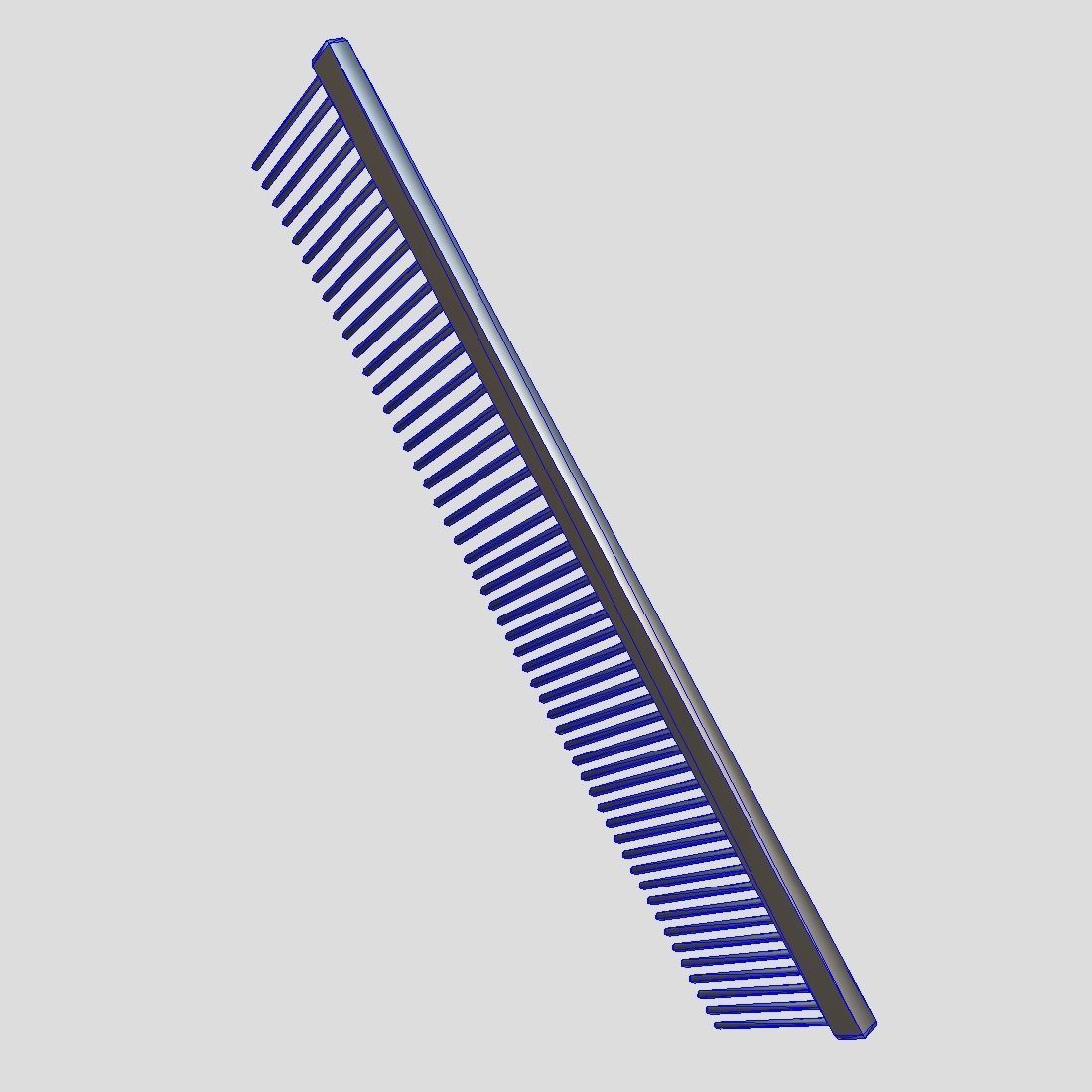 Steel Hair Comb Low-poly 3D model_4