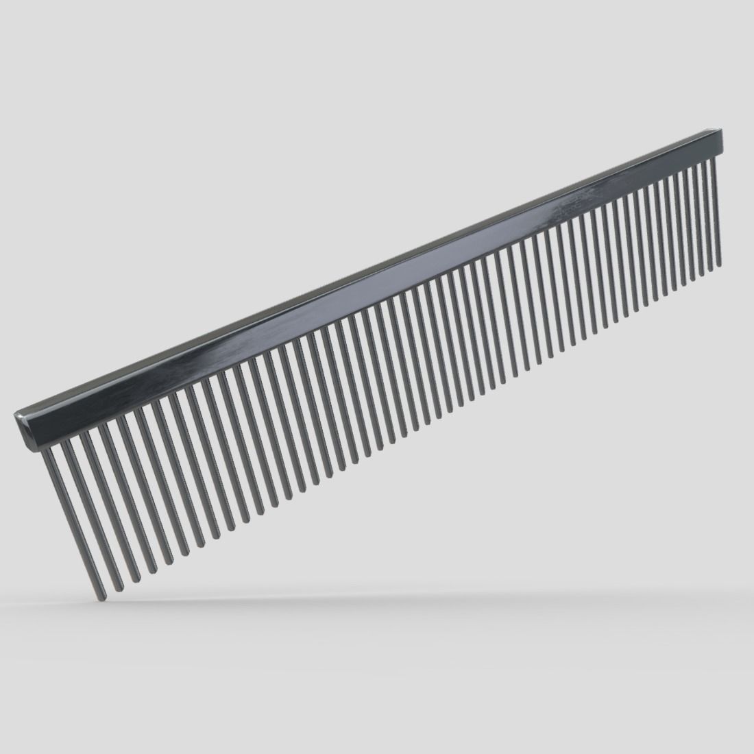 Steel Hair Comb Low-poly 3D model_7