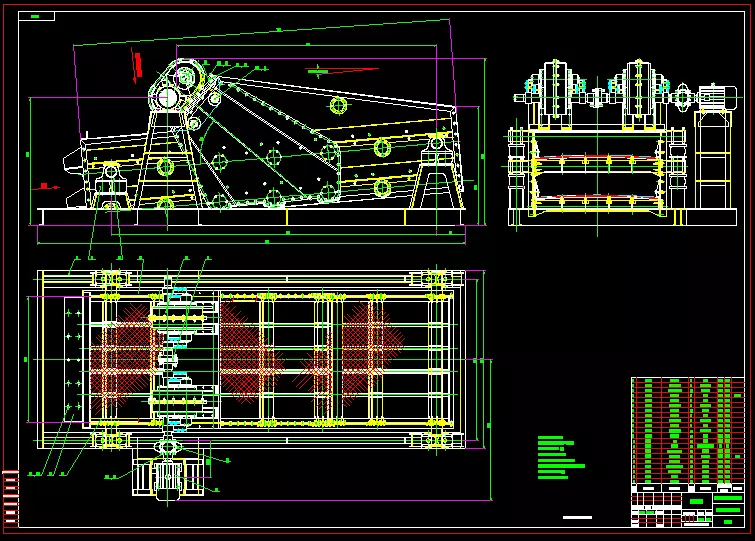 HORIZANTAL SCREEN TWO DECK COMPLETE SET OF DRAWING 3D model_0