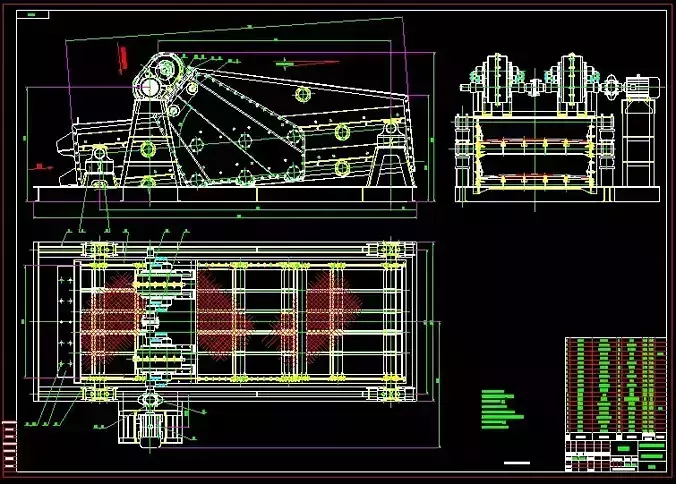HORIZANTAL SCREEN TWO DECK COMPLETE SET OF DRAWING