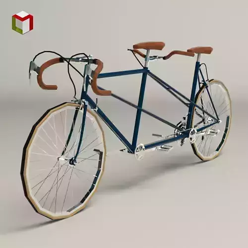 Low Poly Tandem Bike 01 Low-poly 3D model