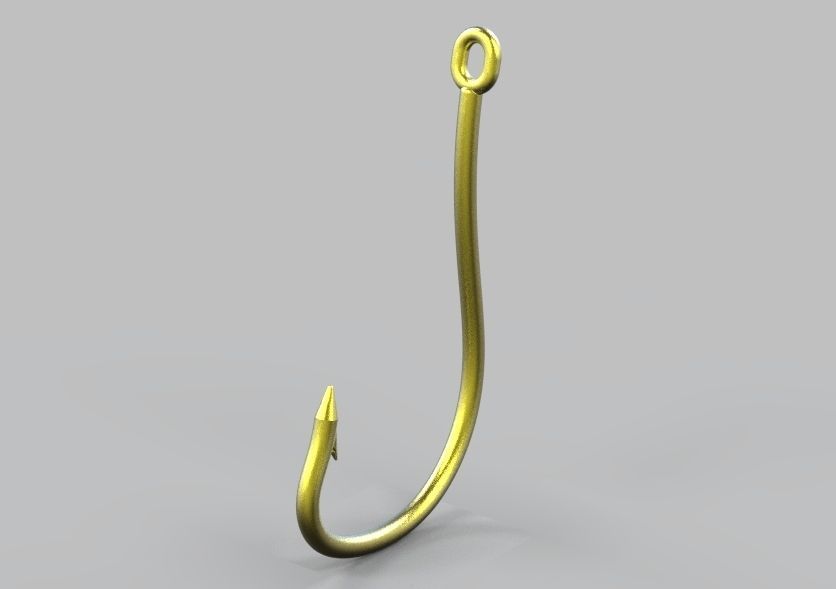 Fishing Hook 3D print model_2