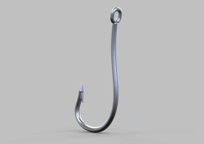 Fishing Hook 3D print model_6