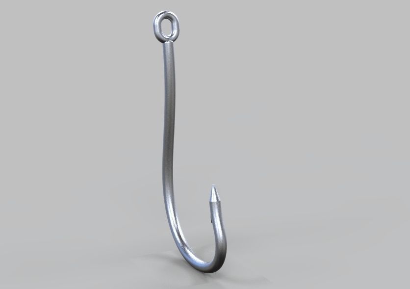Fishing Hook 3D print model_9
