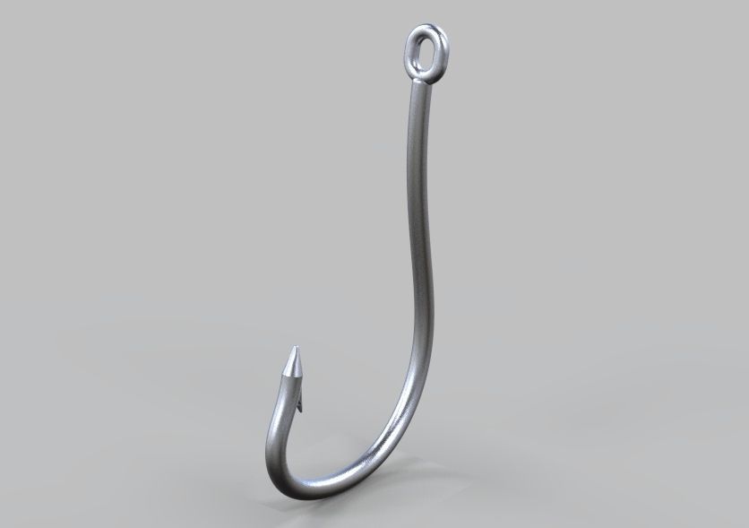 Fishing Hook 3D print model_4
