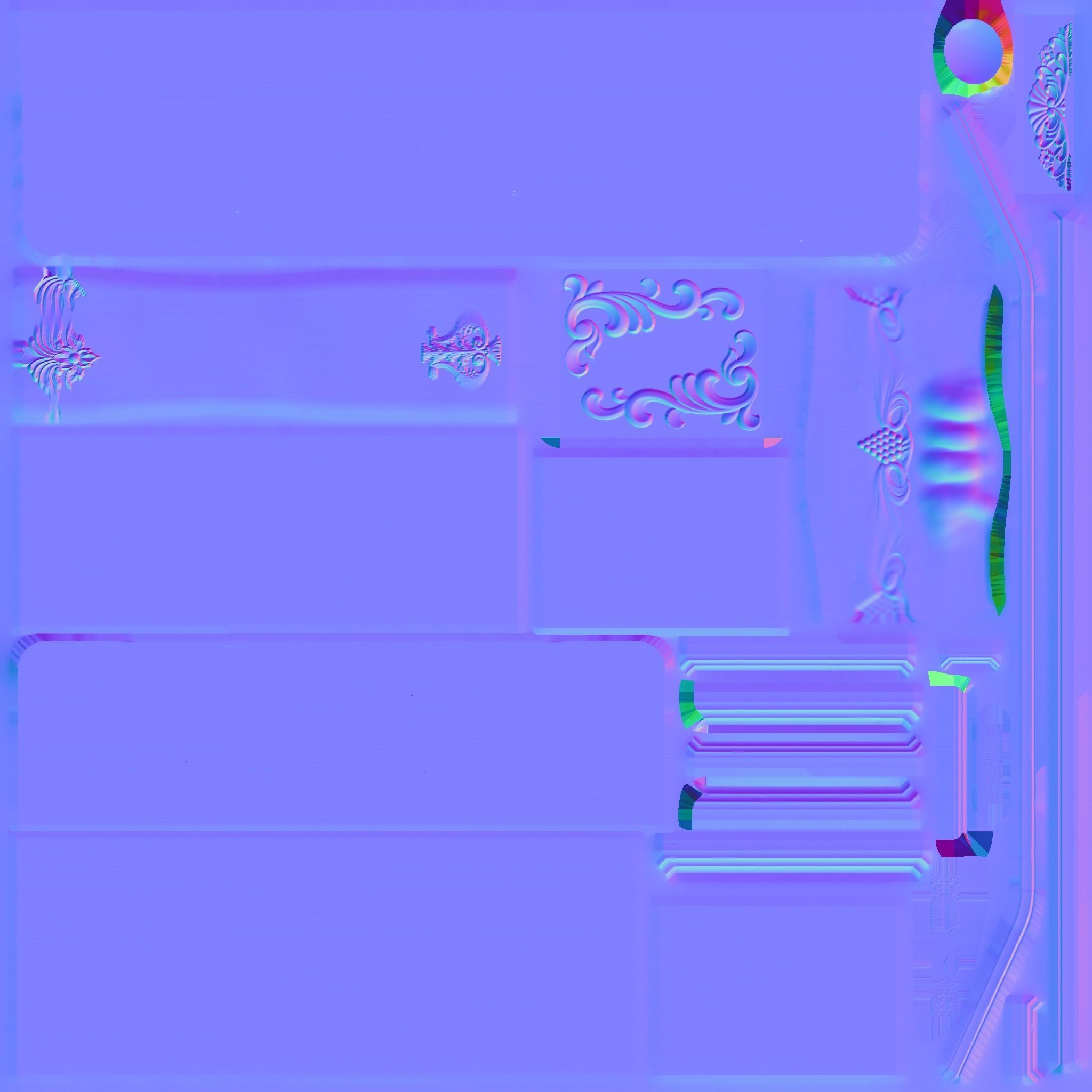 Luxurious Little Classical Cabinet Low-poly 3D model_10