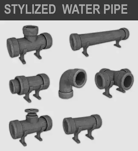 Stylized Cartoon Water Pipe