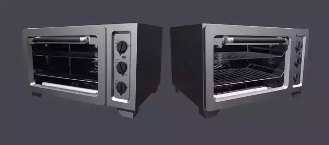 Toaster Oven Kitchenware Low Poly Game Ready Low-poly 3D model
