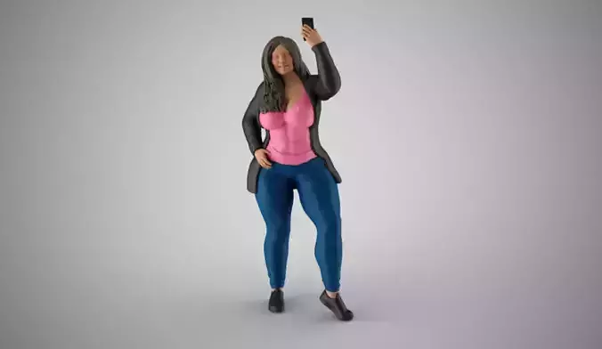 Girl Taking Photo 3D print model