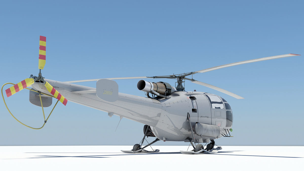 Alouette III Helicopter 3D model_5