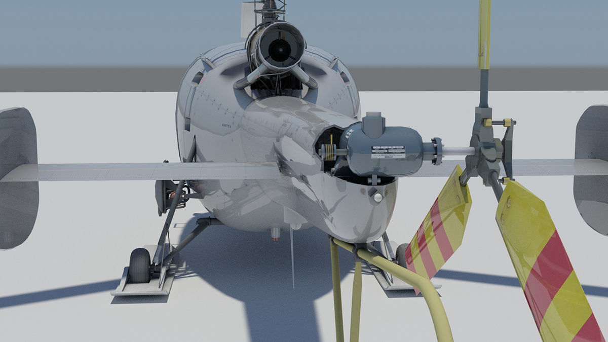 Alouette III Helicopter 3D model_4