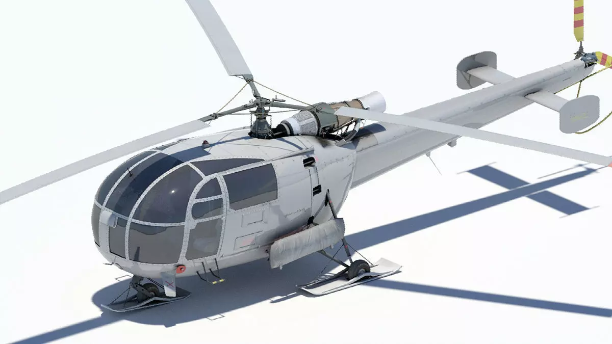 Alouette III Helicopter 3D model_0