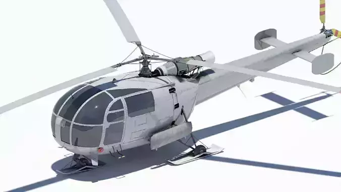 Alouette III Helicopter 3D model