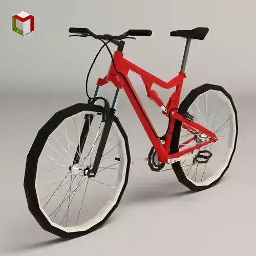 Low Poly Mountain Bike Low-poly 3D model