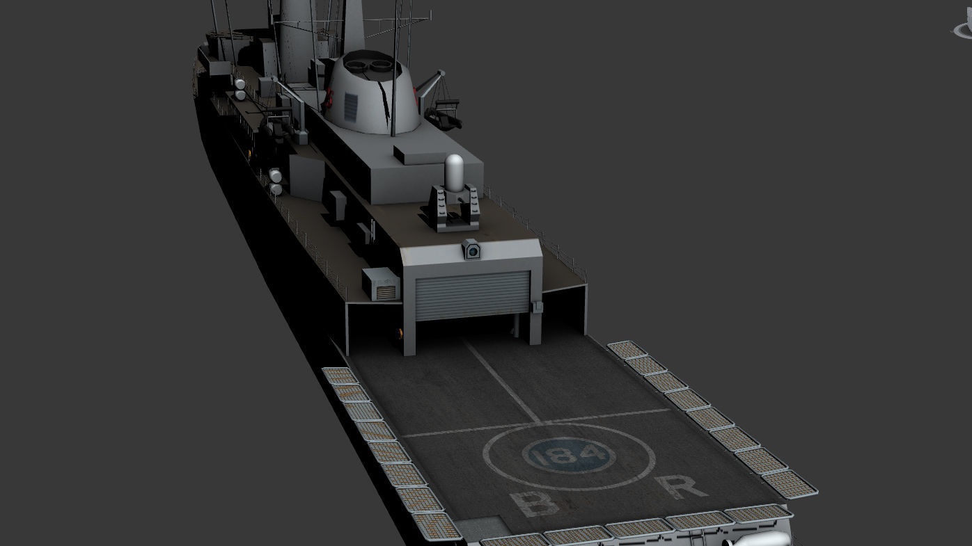 Amazon Class Destroyer Type-21 Low-poly 3D model_1