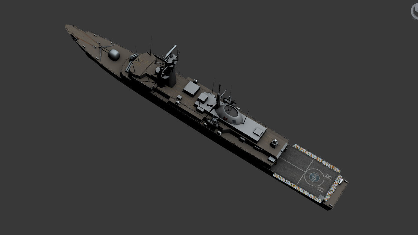 Amazon Class Destroyer Type-21 Low-poly 3D model_2