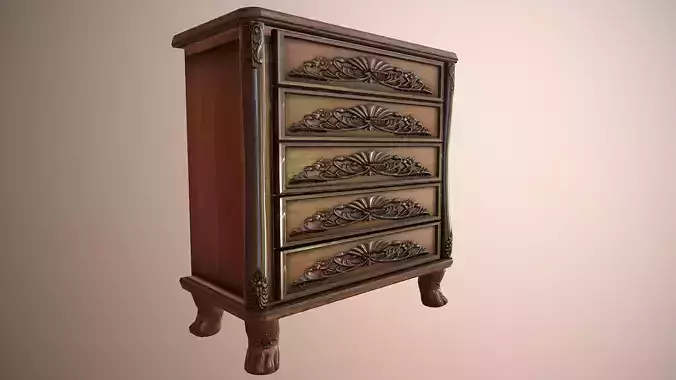 Cabinet Dresser Wood Carved