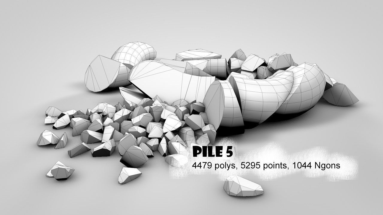 Rock Piles 1 Low-poly 3D model_11